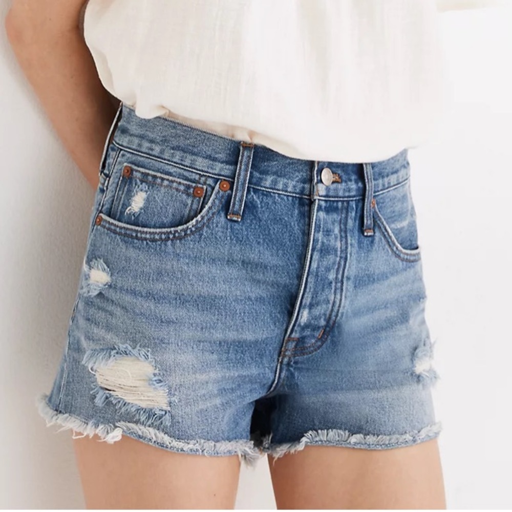 Madewell Relaxed Denim Shorts Homecrest Wash Ripped Edition